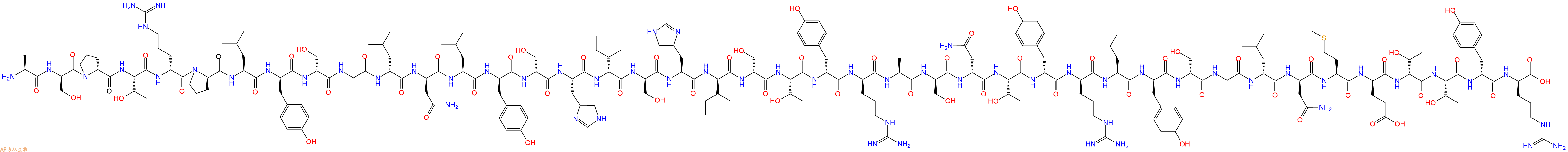 專肽生物產(chǎn)品H2N-Ala-DSer-DPro-Thr-DArg-DPro-Leu-DTyr-DSer-Gly-DLeu-DAsn-Leu-DTyr-DSer-His-DIle-DSer-His-DIle-DSer-Thr-DTyr-DArg-Ala-DSer-DAsn-Thr-DTyr-DArg-Leu-DTyr-DSer-Gly-DLeu-DAsn-Met-DGlu-DThr-Thr-DTyr-DArg-OH