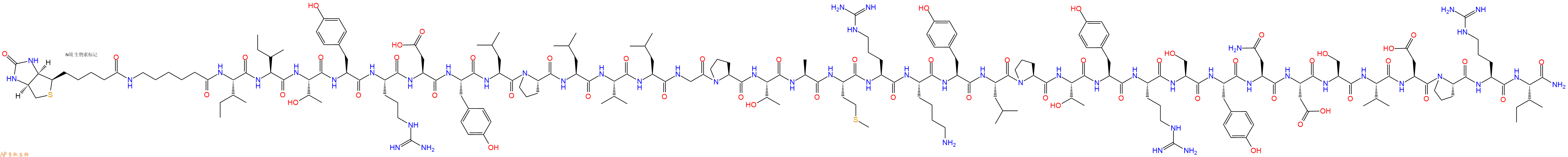 專肽生物產品Biotinyl-Ahx-Ile-Ile-Thr-Tyr-Arg-Asp-Tyr-Leu-Pro-Leu-Val-Leu-Gly-Pro-Thr-Ala-Met-Arg-Lys-Tyr-Leu-Pro-Thr-Tyr-Arg-Ser-Tyr-Asn-Asp-Ser-Val-Asp-Pro-Arg-Ile-CONH2