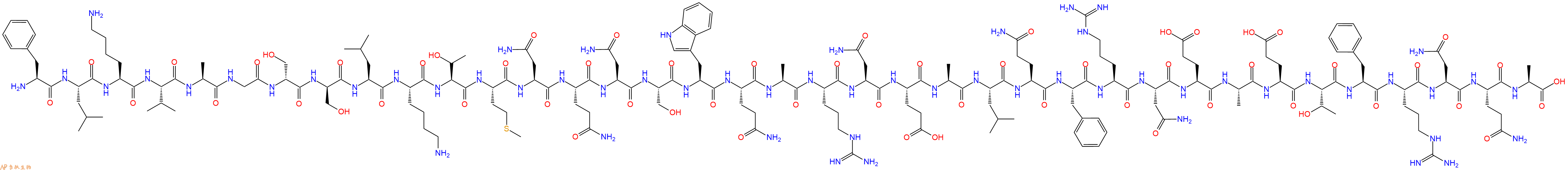 專肽生物產(chǎn)品H2N-Phe-Leu-Lys-Val-Ala-Gly-DSer-DSer-Leu-Lys-Thr-Met-Asn-Gln-Asn-Ser-Trp-Gln-Ala-Arg-Asn-Glu-Ala-Leu-Gln-Phe-Arg-Asn-Glu-Ala-Glu-Thr-Phe-Arg-Asn-Gln-Ala-OH